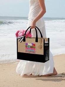 Sac à main avec motif d'enseignant avec bandoulière et sac à cosmétiques, cadeau de la fête des enseignants, sac fourre-tout de rangement décontracté portable, sac de courses multifonction, sac cadeau personnalisé avec poches latérales, sac de plage avec foulard, sac de rangement de voyage simple, sac à bandoulière, sac à cosmétiques de voyage : idéal pour le maquillage en extérieur ! Cadeau de remise des diplômes - Multicolore - Voir 5