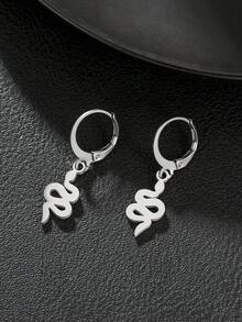 1 Par de Brincos Pingente de Animal em Aço Inoxidável - Borboleta, Libélula, Urso, Elefante, Espinha de Peixe, Cobra, Abelha, Macaco, Peixe - Adequado para Família, Amigos, Uso Diário, Presente