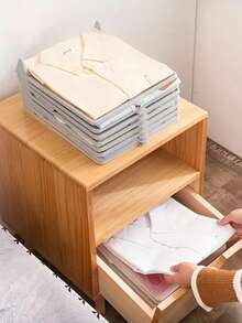 Set di pannelli per conservazione di indumenti senza pieghe - Organizzatori salvaspazio per magliette, camicie e maniche corte, rastrelliere pieghevoli in plastica per armadio e bagno