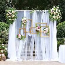 1pc Wedding Arch Drape Tulle Fabric White Sheer Curtain Tulle Backdrop For Wedding Ceremony Birthday Party Backdrop Ceiling Decoration