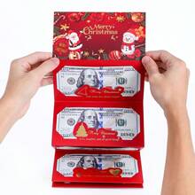 1/3 piezas Sobres de dinero navideños, Monedero de regalo de Navidad con 10 ranuras para tarjetas, Bolsa de dinero sorpresa navideña, Portador de tarjetas de regalo de Navidad, Cartera de dinero de Santa Feliz