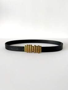 1 Stück schwarzer klassischer, Basic, eleganter, retro-lässiger Damengürtel, Herbst-/Wintermode-Accessoire, geeignet für lässige Hosen, Jeans, Alltag, Arbeit, Dates, Partys