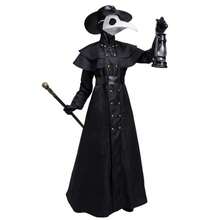 Costume e set di accessori per Halloween da medico della peste in stile steampunk medievale per u omo, nero - nero - Visualizzare 3