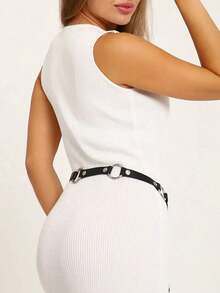 1 pieza Accesorio de Renacimiento para mujer Cinturón de moda oscura y sexy de piel de PU, adecuado para fiestas de Halloween, reuniones o uso diario