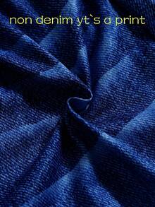 青少年秋季时尚蓝白条纹休闲宽松阔腿裤，现代版型，时尚舒适，非常适合日常外出、公园散步。 - 深色水洗藍 - 查看 9