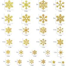 5 folhas de adesivos brilhantes de flocos de neve de inverno, decoração autoadesiva de flocos de neve, adesivos de scrapbook de Natal para envelopes de inverno, decoração de presente, lembrancinhas de festa, cartões