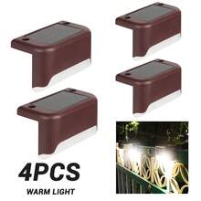 4 件装户外太阳能 LED 楼梯灯装饰氛围防水灯适用于楼梯花园别墅路径照明