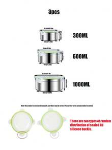Juego de fiambrera hermética de acero inoxidable, recipiente de almacenamiento portátil a prueba de fugas, apto para congelador y microondas, conservación de frescura duradera, elemento esencial para la organización de la cocina - Multicolor - Ver 14