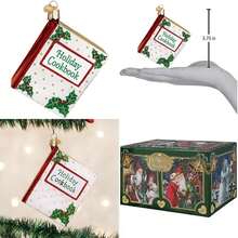 Old World Christmas Ornaments: Colección Chef's Adornos soplados de Vidrio para árbol de Navidad,(Libro de cocina de Navidad) - Tipo 6 - Ver 1