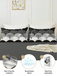 1/2 piezas Fundas de almohada impresas sin relleno, fundas de almohada de tela suave, opciones de patrón de vetas de mármol, suaves y transpirables, amigables con la piel y cómodas, textil para el hogar acogedor, adecuado para ropa de cama del hogar y ropa de cama de dormitorio escolar, funda de cojín de sofá, decoración de otoño, decoración de habitación, Oeko-Tex