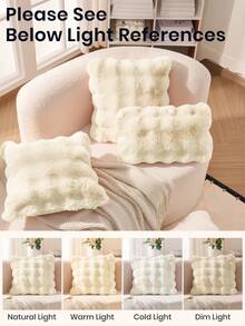 1 pieza Funda de cojín esponjosa y sólida, con opciones de multicolor, superficie aterciopelada, cierre con cremallera, decorativa para sofá y cama, no incluye relleno, se ajusta a 12x20/16x16/18x18 pulgadas, lavable a máquina, decoración de otoño, decoración de invierno, decoración de habitación