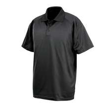 Spiro Impact Mens Performance Aircool Polo T-Shirt (Black) - 100% Polyester - (BC4115) - Black - View 1