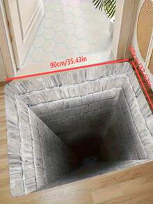 1pc New 3D Optical Illusion Doormat - Endless Fun Design, Christmas Gift, Suitable For Living Room, Bedroom, Indoor - Machine Washable - Flannel Material, Soft Wrap, Skin-Friendly, No Balls, Slightly Water-Resistant Easy Care, Odorless - Ideal For Home Decor, Room Decor, Living Room Carpet, Bedroom Carpet, Bathroom Carpet, Kitchen Carpet, Area Rug, Hotel Decor - Area Rug, All Season Use
