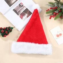 قبعة سانتا كلوز الحمراء المزينة بالبريق، ديكور حفلة عيد الميلاد، قبعة عيد الميلاد الناعمة المزينة بالبريق - قبعة حفلة رأس السنة وعيد الميلاد، هدية حفلة رأس السنة