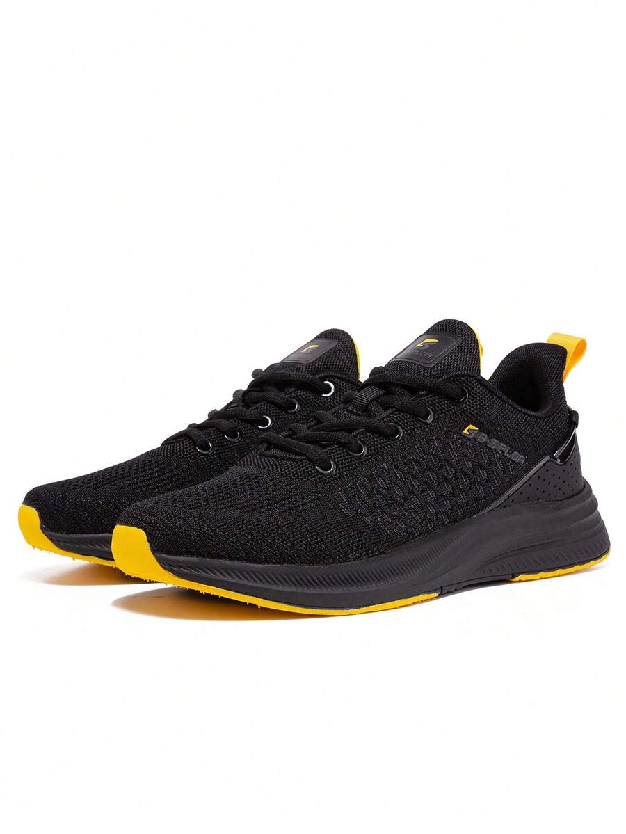 baasploa Men's Sneakers, Fashionable Thick-Sole Casual Sports Shoes, Lightweight Non-Slip Outdoor Running Shoes, Fitness Shoes, Outdoor Hiking Shoes, Brand Sports Shoes, Suitable For All Seasons, Size 41-46 - màu đen - Xem 1