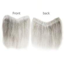 Men's Full Toupee - Natural Hairline, Invisible & Breathable Human Hair Wig For All Skin Tones - Black and White - View 7