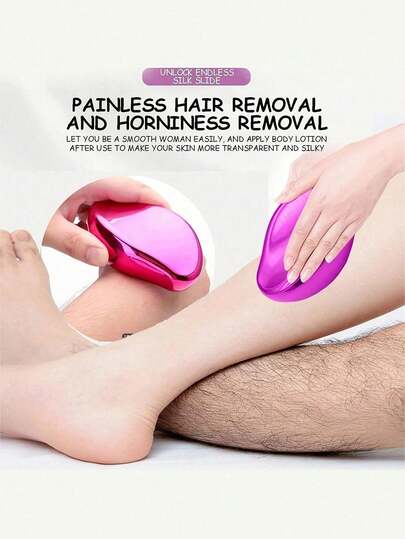 1pc Nano Painless Physical Hair Removal Device, Crystal Manual Hair Removal Tool, Foot Exfoliating Physical Epilator, Home Depilator, Women's Epilator, Manual Glass Epilator, Nano Foot Exfoliating Device, Easy To Clean, Reusable, Body Beauty Epilator