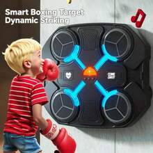 Music Boxing Game Machine - Wireless Punching Pad With LED, Fun Training Equipment, Family Boxing Wall Pad With Gloves, Ideal Gift For All Ages