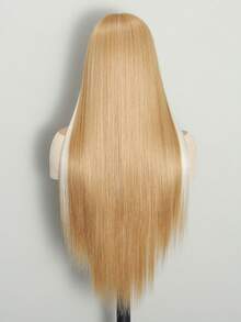 1PC 28 Inch Synthetic HD Transparent T Frontal Lace Wig Silky Straight Hair Natural Black Ombre Brown Front Lace Wig Cosplay Heat Resistant Lace Front Wig For Women Daily Party Use - Multicolor - View 17