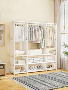 1 Giá treo quần áo đa năng, Giá treo quần áo thiết kế đơn giản cho phòng ngủ, Giá treo quần áo đứng trên sàn dày - Nhiều màu - Xem 12