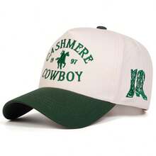 1pc Men's 1997 Cashmere Cowboy Trucker Hat, Personalized Letter Embroidery Baseball Cap, Streetwear Fashion Casual Hat For Spring, Autumn, Travel, Beach Vacation