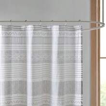 + Imani - Cortinas de Ducha de Chenilla algodn, Lavables a mquina, Moderna decoracin del bao, visualizacin de privacidad para Tina, 72x 72 Pulgadas, Color Gris - Gris/Azul marino - Ver 6