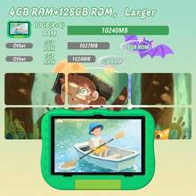 Qetupa Kids Tablet,10.1inch Android 14 Tablet For Kids With A523 Octa-Core 2.0GHz, 4GB RAM+128GB ROM,Wifi 2.4g+6g Wireless,HD 11(1280*800) IPS Touch Screen,5MP+8MP Dual Camera,6000mAh Battery,1TB SD Expansion,BT5.4&802.11ac,Parental Control, Education APP – Great For Christmas & Halloween Kids' Activities