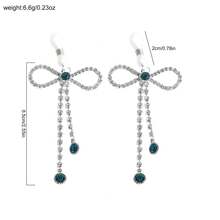 2pcs New Luxury Bow Tassel Chest Decor Pendant, European & American Fashion Nipple Ring, Nipple Piercing-Free Party Intimate Accessory