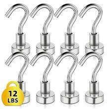 3 Peças Ganchos Magnéticos, Ímãs Fortes e Resistentes Tipo S para Pendurar, Churrasqueira, Cozinha, Garagem, Trabalho e Escritório, etc.