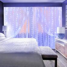 300 LED Fairy Curtain Lights, 9.8ft X 9.8ft Warm White Curtain String Lights, USB Plug In 8 Lighting Modes Christmas Decoration, Hanging Lights With Remote For Bedroom Indoor Weddings Dorm - trắng - Xem 6