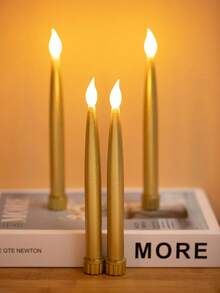 2/3/4件家居装饰棒LED仿真电子蜡烛灯，房间桌面装饰无烟蜡烛灯，节日装饰，派对装饰，婚礼装饰电子蜡烛灯，圣诞装饰蜡烛灯 - 黃光 - 查看 7