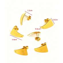 6pcs Geo Design DIY Earrings Accessory - Yellow Gold - View 5