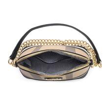Tepilte's Fashionable Design Small Dome Women's Crossbody Bag, Multi-Pocket Single-Shoulder Bag With Chain Messenger Bag, Double-Closed Zipper Lock, Small And Versatile Mobile Wallet, Suitable For Daily Commuting, Work And Travel - 黑色/棕褐色 - 查看 5