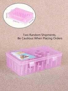 Organisateur de rangement pour 42 bobines de fil à coudre, boîte de rangement en plastique transparent pour fils à broder, étui de transport portable pour travaux d'aiguille avec poignée pour couture DIY et fournitures de couture