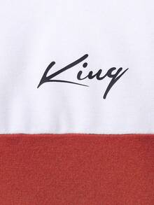 Toddler Boys' Letter Print Color Block Round Neck Sweatshirt And Sweatpants Set - Red - View 4