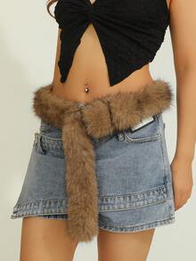 1pc Velvet Women's Decorative Waist Belt, Suitable For Jeans, Street Style, Commuting