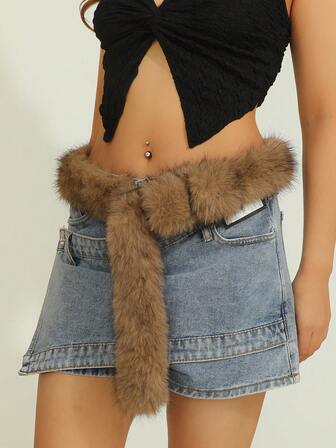 1 件装天鹅绒女士装饰腰带，适合牛仔裤、街头风格、通勤