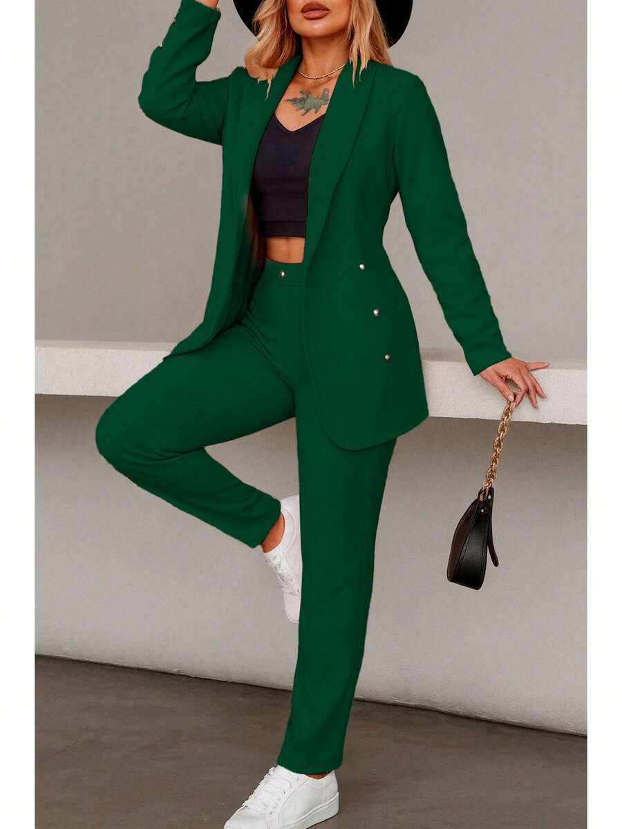 Women Suit Sets - Dark Green - View 1