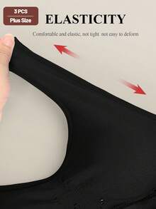 MEIYATING 3 Áo ngực không gọng không đường may, che phủ toàn bộ dành cho nữ, cỡ lớn, vừa vặn thoải mái - Nhiều màu - Xem 5