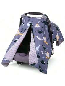 1pc Car Seat Canopy For Babies, Peekaboo Opening Minky Car Seat Cover For Baby Mom Nursing Breastfeeding Covers, Minky Blanket For Infant Toddler