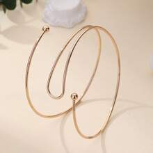 1 قطعة سوار قابل للتعديل بتصميم مفتوح ومتداخل بشكل بسيط وشخصي، أنيق وعصري للذراع