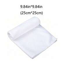 4 件装纯色手巾，25x25 厘米纯白色小毛巾，家用多功能毛巾