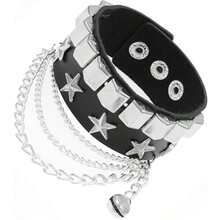 سوار جلد بنكي - سوار معصم جلدي جوثي مزين بمسامير معدنية - إكسسوارات روك بانك من الثمانينات للرجال والنساء (1/3/4 قطع)