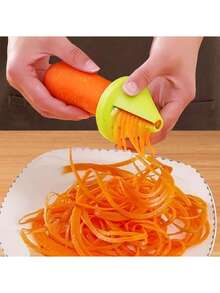 1pc Multi-Functional Vegetable Peeler & Grater - Creative Cone-Shaped Design,Plastic, Ergonomic, Durable - For Thin Strips, Carrots, Cucumbers & More. - Multicolor - View 1