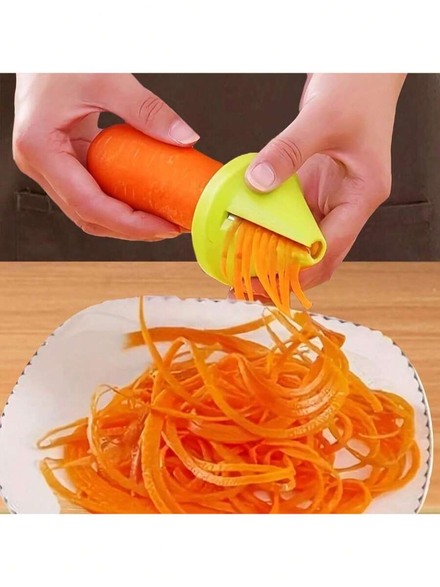 1pc Multi-Functional Vegetable Peeler & Grater - Creative Cone-Shaped Design,Plastic, Ergonomic, Durable - For Thin Strips, Carrots, Cucumbers & More. - Multicolor - View 1