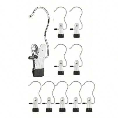 5pcs/10pcs Multi-Function Clothes Hanger Wardrobe Storage Hanger For Clothes, Pants, Hats, And Boots With Slip-Resistant Hook, Ideal For Space-Saving Closet Organization, Versatile For Home And Dorm Use, Holiday Decor, Halloween Decor, Room Decor, Christmas Decorations, Christmas Hat, Lightweight For Everyday Garments And Accessories