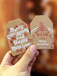 20pcs Assorted Christmas Greeting Cards - Santa Claus & Reindeer Designs, Christmas Gift Tags - Holiday Atmosphere Labels, Suitable For Gifts, Party Decorations And Supplies