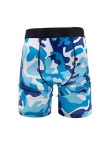 Random 5PCS Men's Printed Long Boxer Fashion Briefs 1XL-4XL