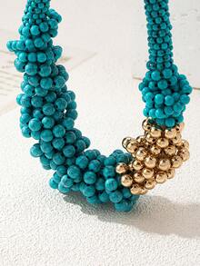 1pc Boho Style Personalized Beaded Necklace, Elegant Design, Versatile Accessory For Women - Multicolor - View 6
