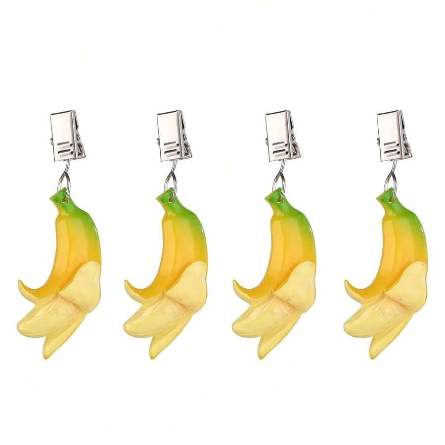 Home Set Of 4 Resin Banana Tablecloth Weights Clips Handicraft Banana Tablecloth Clamps Pack Of 4{"Color_name":"Banana"} - Multiwarna15 - View 1